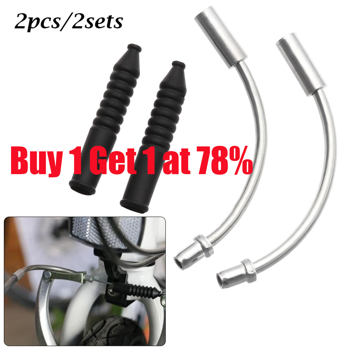 Bike Cable Guide Bend Sets MTB Mountain Bike V Brake Noodles Cable - Main Image