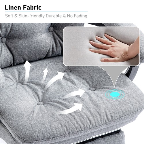 Silla de Oficina Ergonómica Reclinable Giratoria Ajustable Tela PC Computadora Escritorio Silla - Imagen 12 de 89