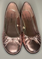 Girls Pink Metallic Dressy Flats Ballerina Shoes Size 3 M US