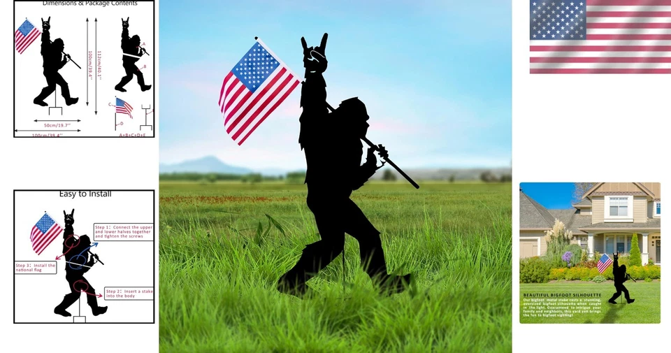 Weather-Resistant Bigfoot Yard Decor - Life-Size Sasquatch Statue for Gardens - Image 2 of 4