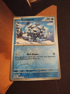 Pokémon TCG Cryogonal Sv03: Obsidian Flames 055/197 Reverse Holo Common-NM
