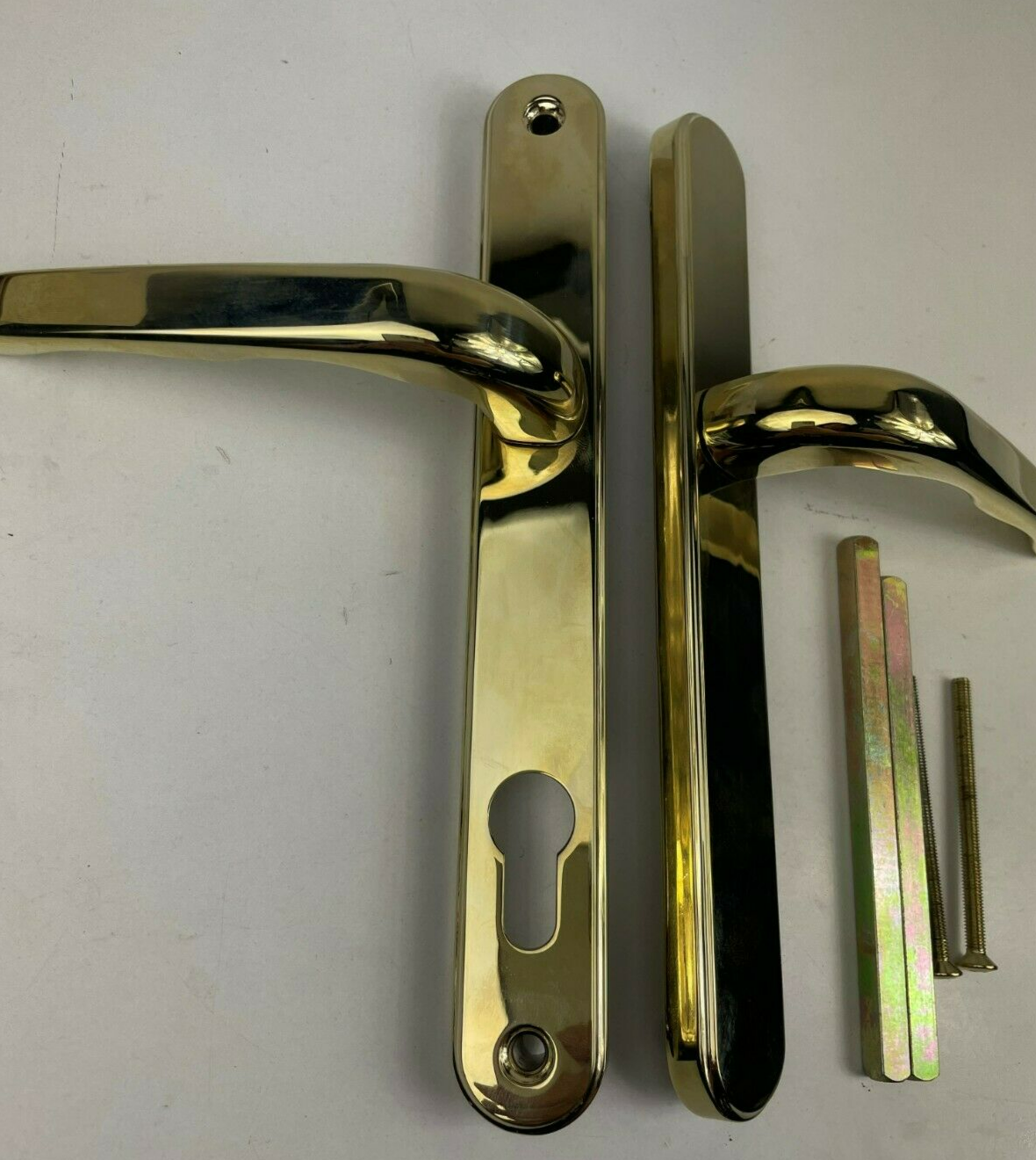Upvc French Door Dummy Handle Set Lever Lever ( No Lock Outside) Gold