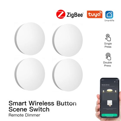 Tuya Zigbee Mini Wireless Scene Switch DIY Smart Key Automation Scenario Remote 