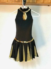 Black  Gold W/ Sequin Trim Adult Jazz/ Tap/ Musical Theatre Dance Costume