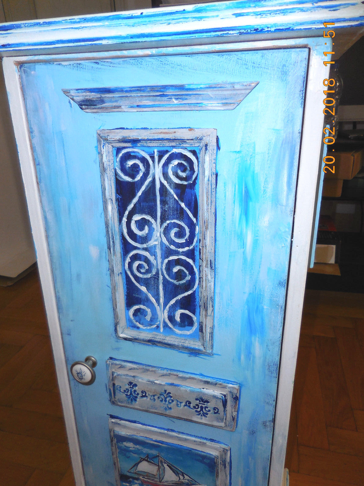 Bathroom Wall Hand painted Handmade 76*33*20 cm (plywood