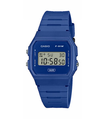 Uhr CASIO F-91WB-2A1EF Silikon Blau Vintage Klassiker Chrono Alarm