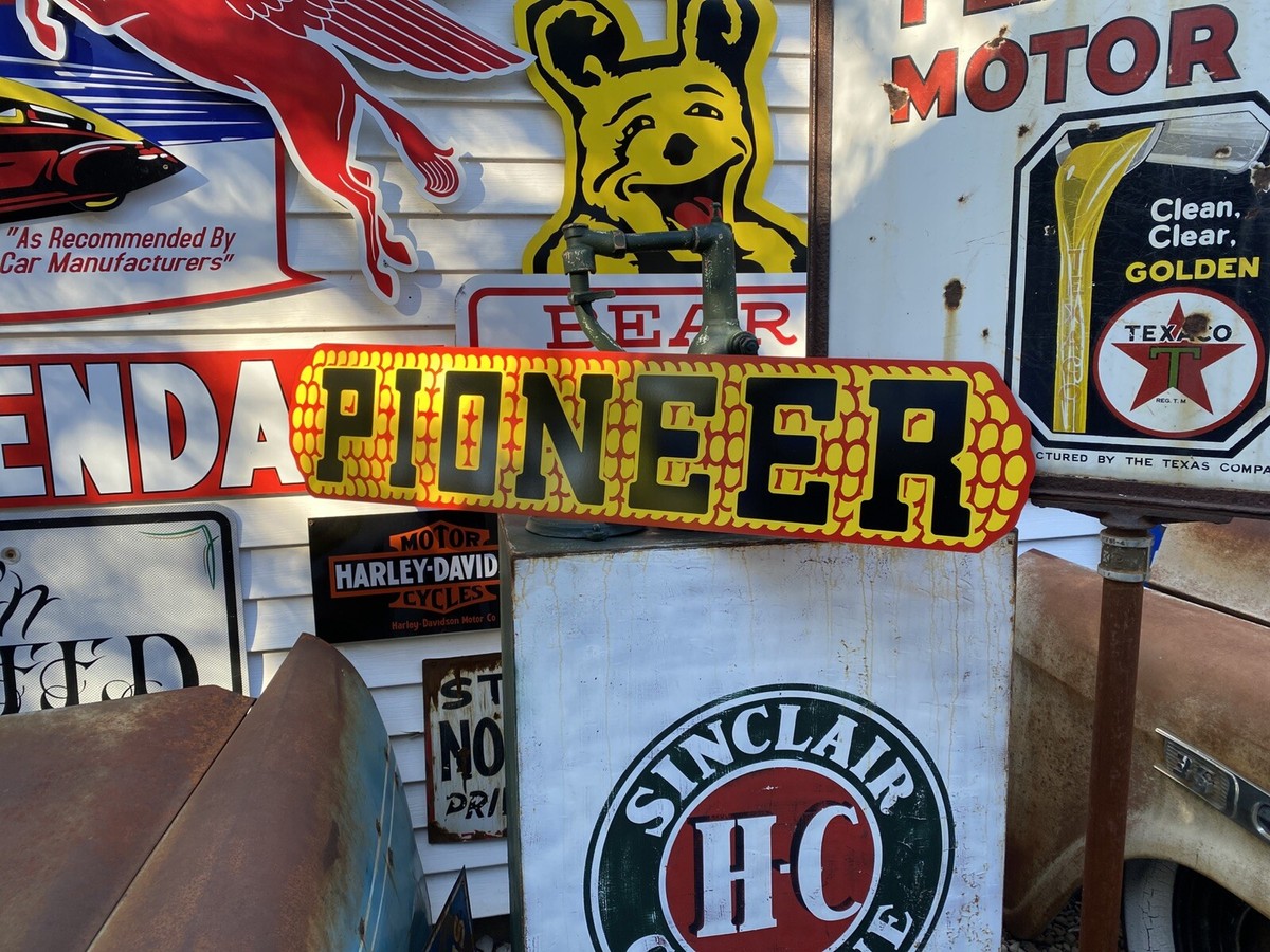 Antique Vintage Old Style Pioneer Seed Sign! | eBay