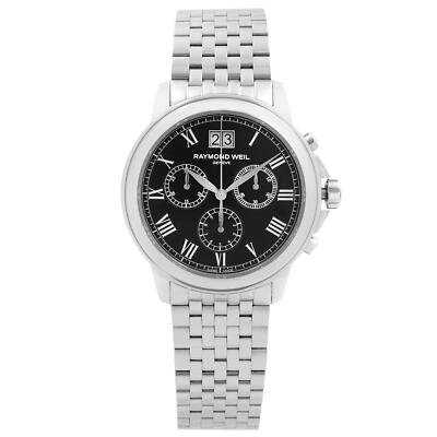 Raymond Weil Tradition 39mm Steel Black Dial Quartz Mens Watch