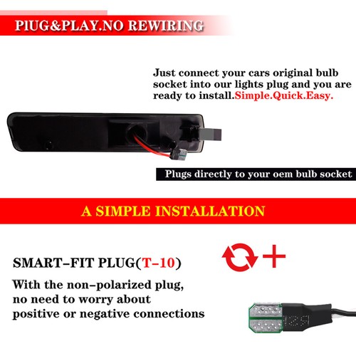 Smoked White LED Front Side Marker Lights For 1996-2002 BMW Z3 M Coupe Roadster - Picture 5 of 11