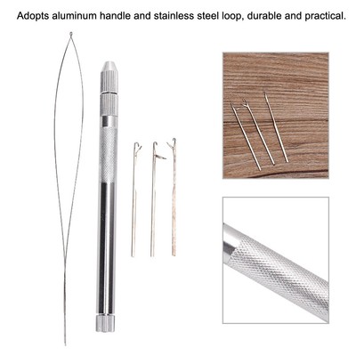 Aluminum Handle Pulling Loop Needle Micro Beads Looper Threader For Hair Ext HAO