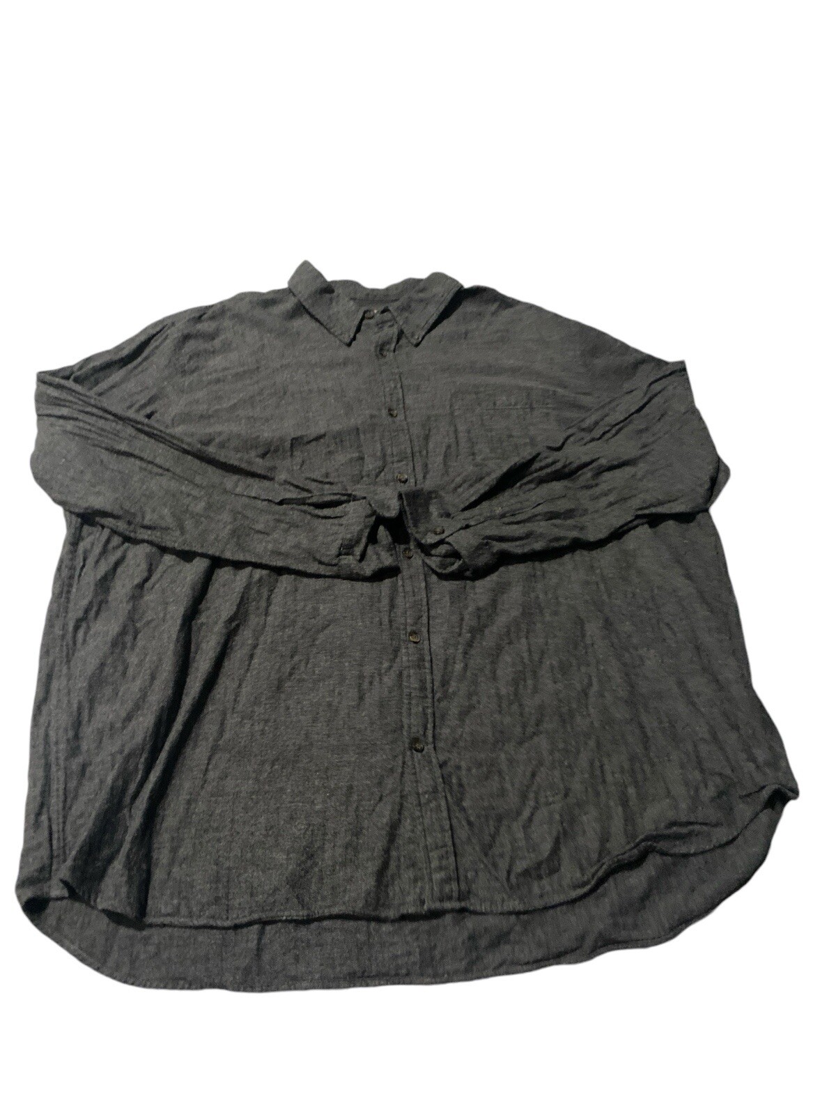 Foundry Mens Gray Long Sleeve Solid Button Down S… - image 1