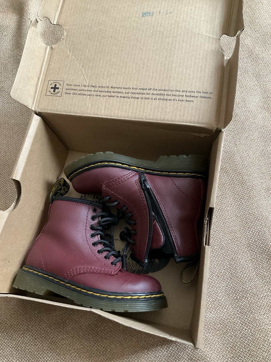 Dr Martens Baby Toddler Size Brooklee B Boots in Cherry Red Toddler