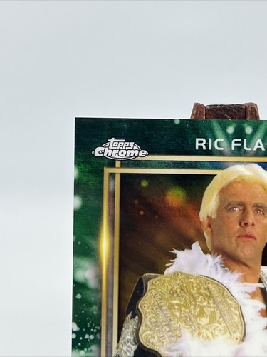 2021 Topps Chrome WWE 5 Timers Club Green Refractor /99 Ric Flair #5T-12 - Picture 2 of 11