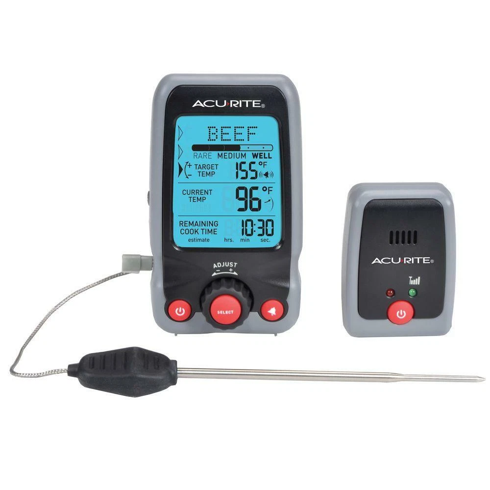 AcuRite Digital Meat Thermometer 700-F Heat Resistant Timer Remote Pager Alerts