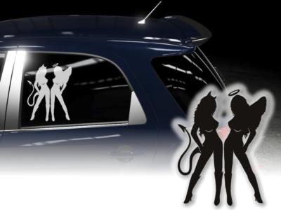 Autoaufkleber Engel und Teufel Aufkleber Autotattoo 25cm JDM OEM Decals Autotatt