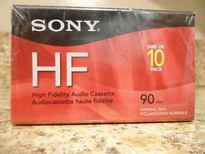 10 Sony High Fidelity Brand NEW Sealed 90 Minute Blank Audio Cassette Tapes