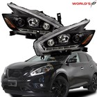 For 2015-2018 Nissan Murano Halogen Black Led Drl Projector Headlights Headlamps (For: Nissan Murano)