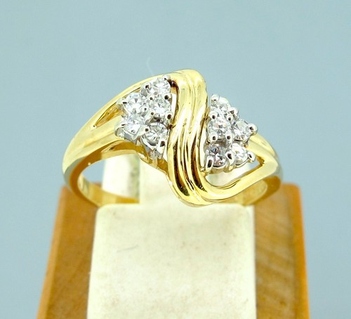 .20 ctw Diamonds Round Cut 14k Yellow Gold Women Cocktail Ring Size 6.5 - Picture 2 of 6