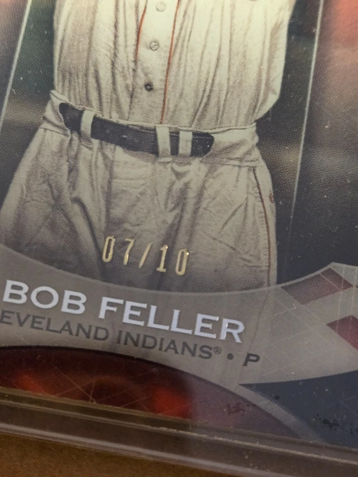 Lote de tarjetas insertadas paralelas serie Bob Feller #D RARO SP 2019 Tribute Red/10/25 Foto 3 de 4