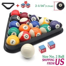 2-1/16" Billiard Pool Cue Balls Set 16 Balls Digital Balls &Triangle