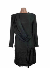 Cache Vintage 90s y2k Evening Gown Wrap Dress Black Snakeskin Illusion SILK 4