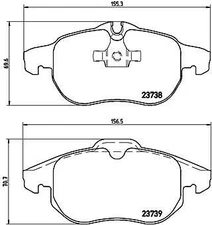 Brembo P 59 043x brake pad set, disc brake for Cadillac, Chevrolet, Fiat, Holden, HS