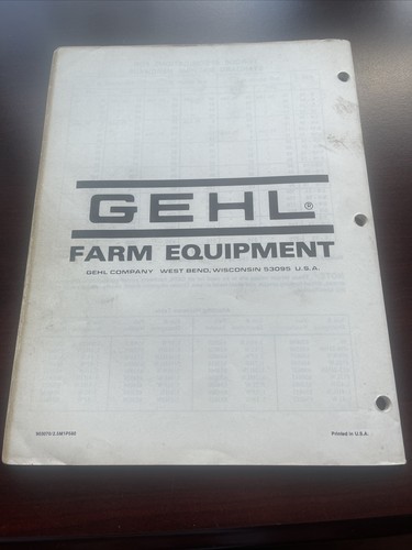 Gehl CB1000 Forage Harvester Service Parts Manual - Picture 2 of 2