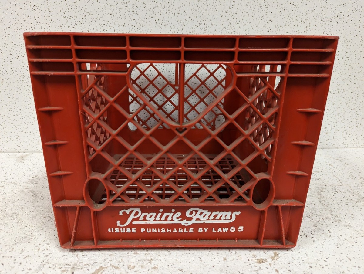 Prairie Farms Dairy Plastic Milk Crate Red Vintage VTG St Louis MO