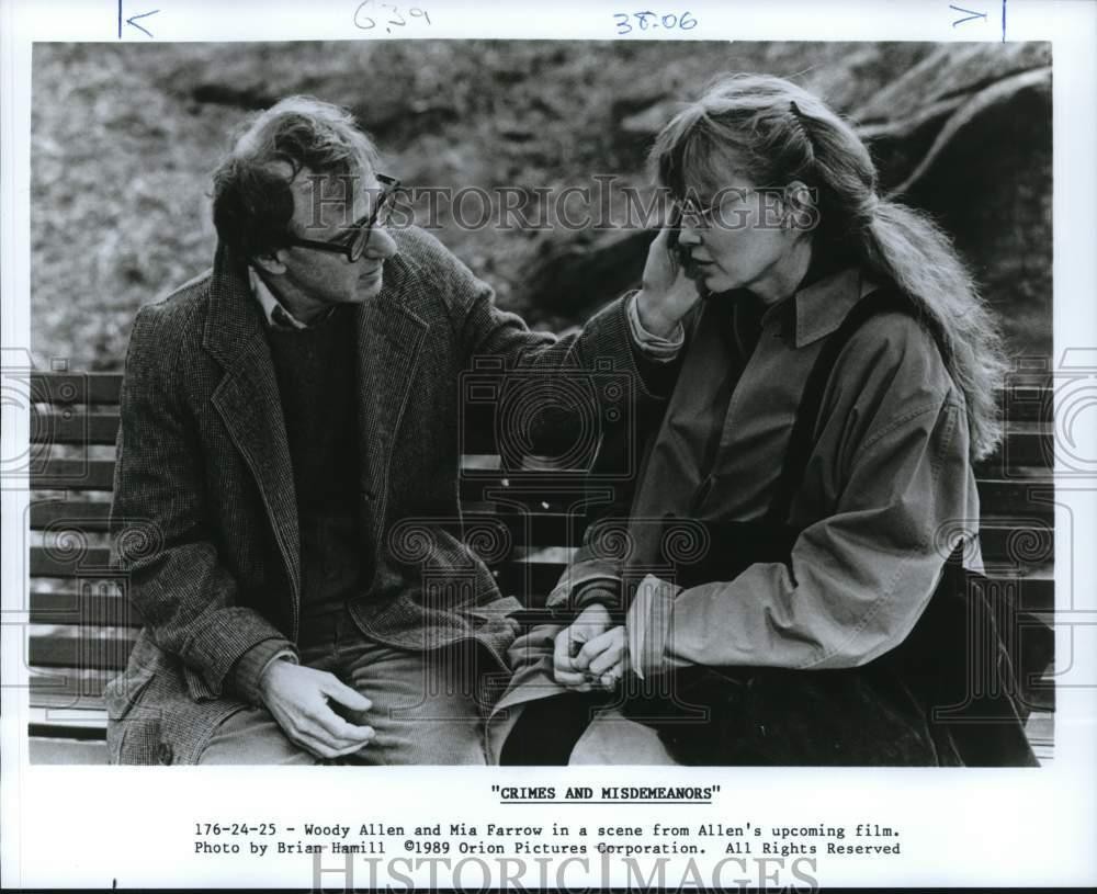 1989 Press Photo Woody Allen and Mia Farrow star in 