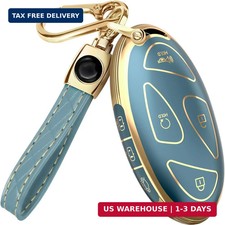 Lucrum Compatible With Hyundai Key Fob Cover Leather Keychain Keyfob Case For Lucrum Compatible With Hyundai Key Fob Cover Leather Keychain Keyfob Case For