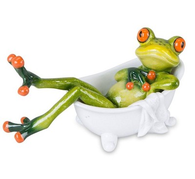 Formano lustige Frösche Figur Frosch in Badewanne Poly 15 cm baden
