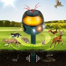 Solar Animal Repeller Outdoor – Ultrasonic Pest Deterrent for Garden Farm Yard