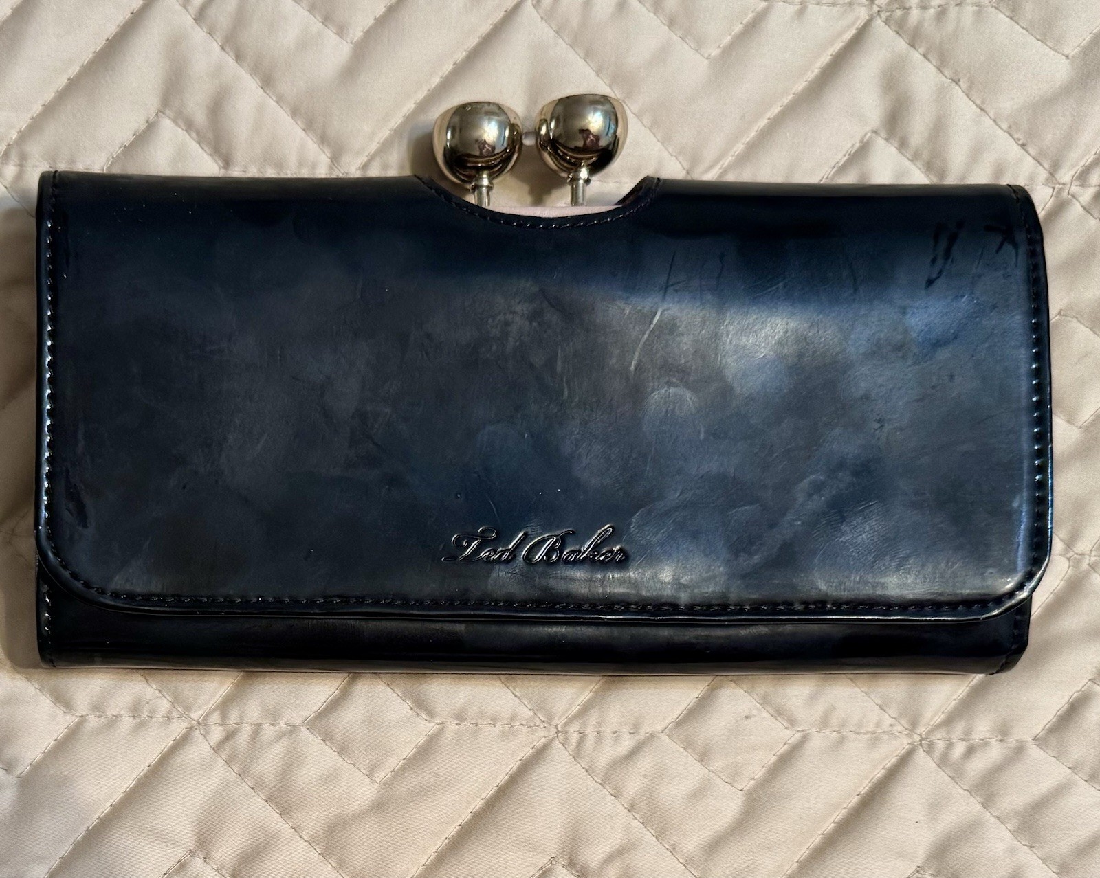 Ted Baker Women's Black Zip-Around Wallet Floral Pattern Organizer
