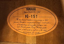 Yamaha FG-151 made in Japan Orange Label acoustic guitar