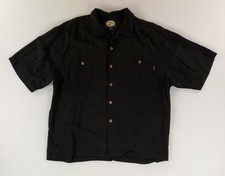 Tommy Bahama Shirt Button Up Rayon Cigar Club Relax Black Short Sleeve Mens L