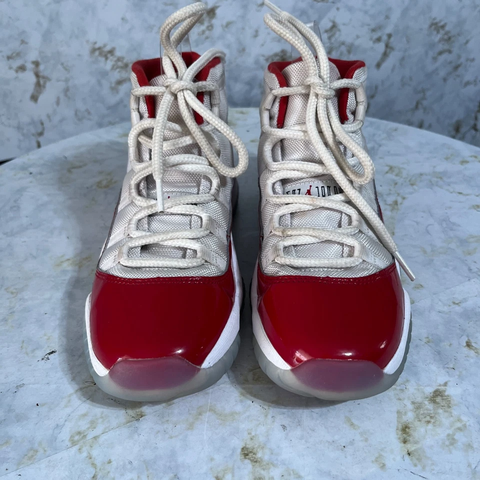 Jordan 11 Retro Cherry Youth Kids Size 6Y Shoes White Red Athletic Mid Sneakers - Image 3 of 4
