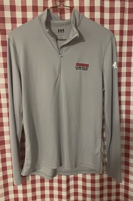 HELLY HANSEN Men's Large X-Cool 1/4 Zip Gray Nantucket race week