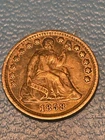 1858 seated liberty half dime VF to XF nice!