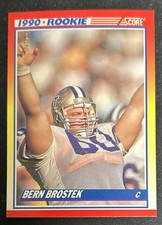 1990 Score Bern Brostek Rookie Card (RC) #642 Washington Huskies Blue Banner VG. rookie card picture