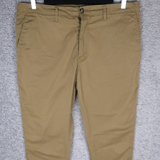 ACNE STUDIOS MEN'S PANT W33 L32 AYAN SATIN PAW 17 CHINO BROWN TROUSERS SLIM