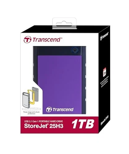 Transcend StoreJet 25H3P 1TB USB 3.0 Portable External Hard Drive Purple - Image 3 of 4