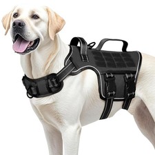 Dog Harness for Large Dogs Heavy Duty, No Pull Tactical Dog Harness with Moll...