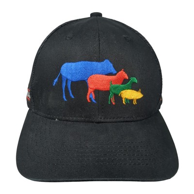 D&B Supply Snapback Trucker Hat Black One Size Adjustable Mesh Back Outdoor Cap