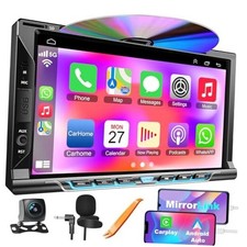 Double Din Car Stereo with Carplay Android Auto,7 Inch HD Touchscreen Style-B