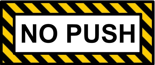 Aviation No Push Airplane Model Sign Self Adhesive Warning Vinyl Sticker