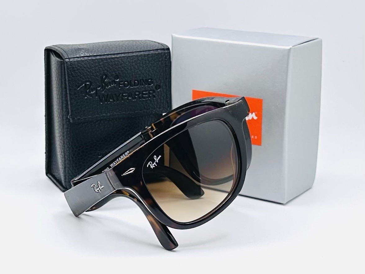 Ray-Ban Wayfarer Folding 50mm Sunglasses - Havana / Brown Gradient Lens RB4105