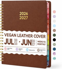Planner 2026-2027, Academic Planner Weekly  Monthly,Soft Cover  Vegan Leather