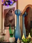 Huge 26" Vintage MCM Light Blue Holmegaard-style Cased Glass Ball Vase Bottle — photo 3