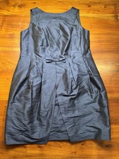 Alfred Sung Bridesmaid Dress Fit & Flare Bow Midnight Blue Cocktail Sz 18