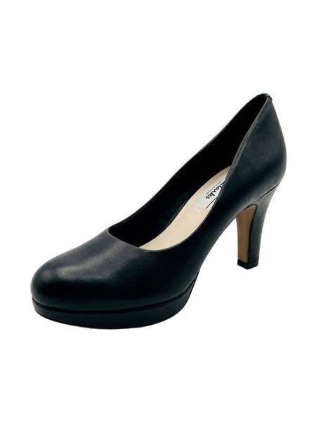 Women Clarks Heels Black Leather 36.5 #7AS9